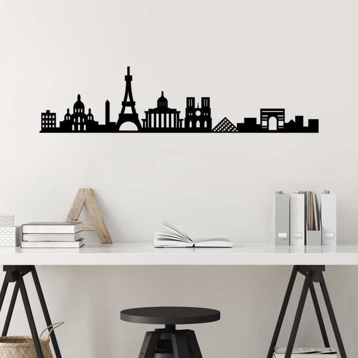 Wallity Paris Skyline Escultura de pared en Negro